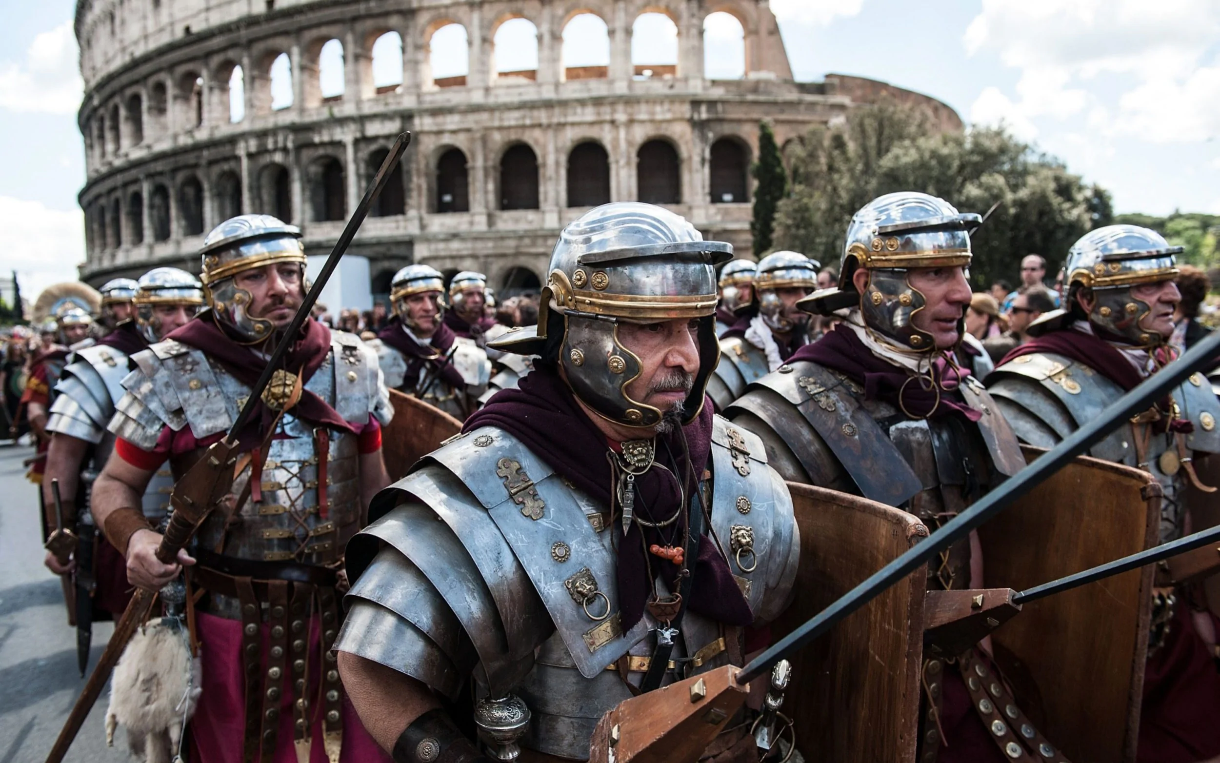 Roman soldiers had shields and armor laced with diamonds