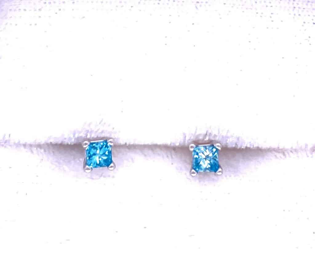 Treated diamond earrings