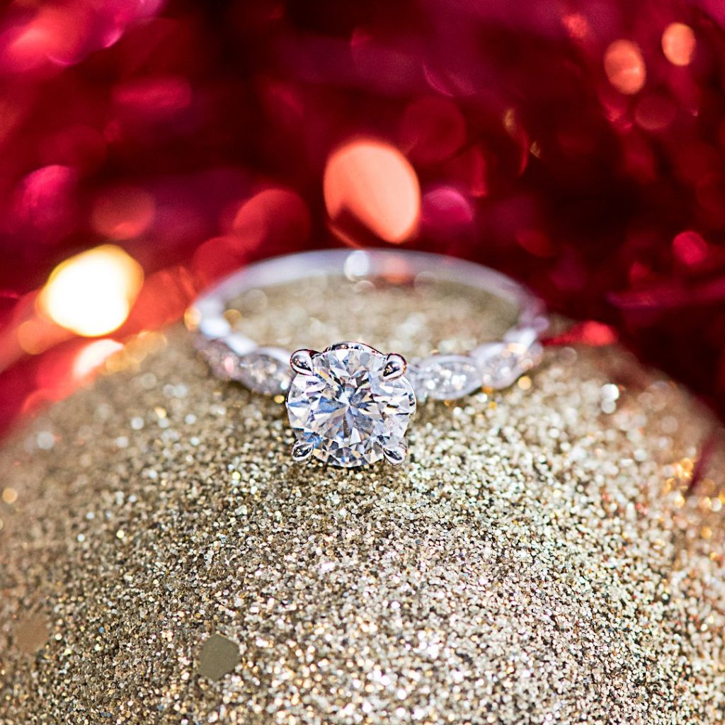 Sparkling Christmas engagement ring