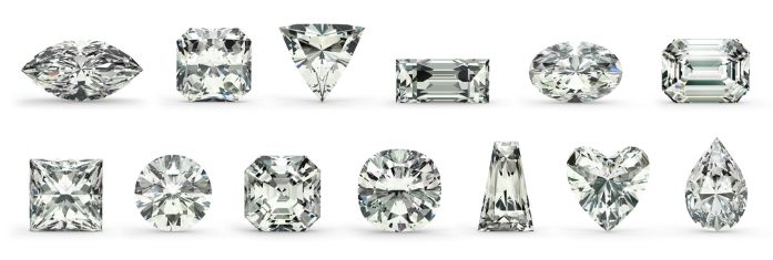 Different types of laser cut diamonds