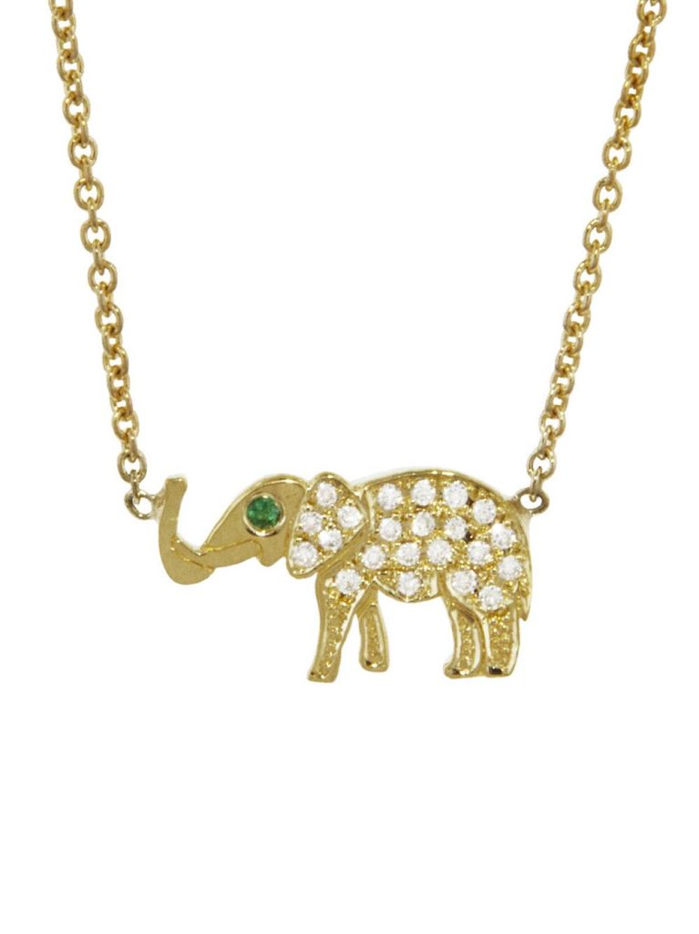 Diamond elephant pendant