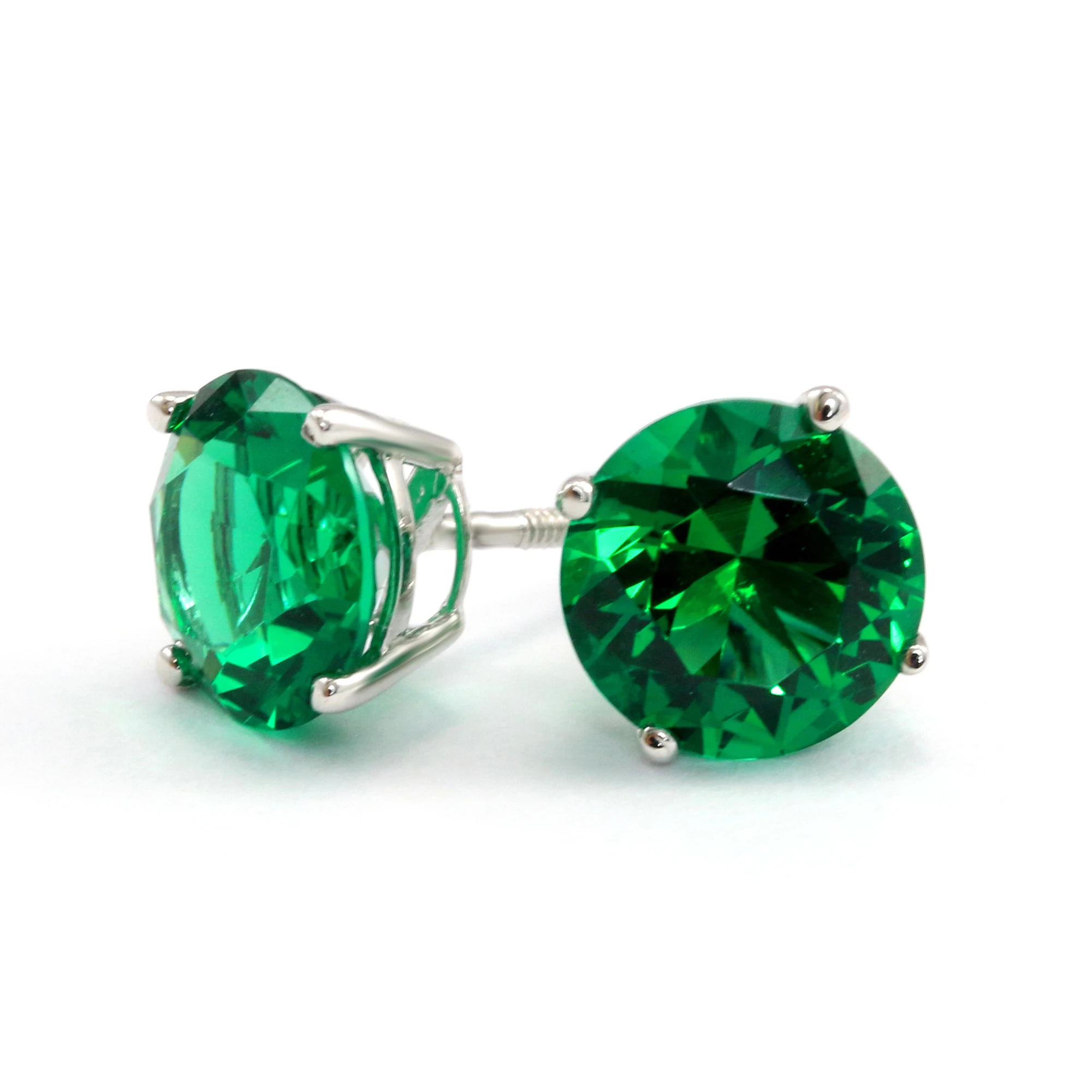 Green earrings for luck