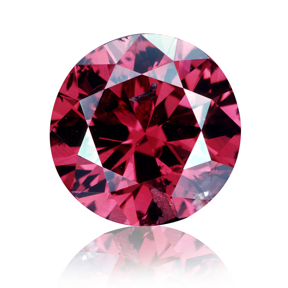 Round, red diamond