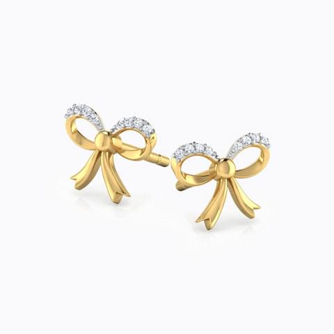 Beautiful diamond ribbon earrings