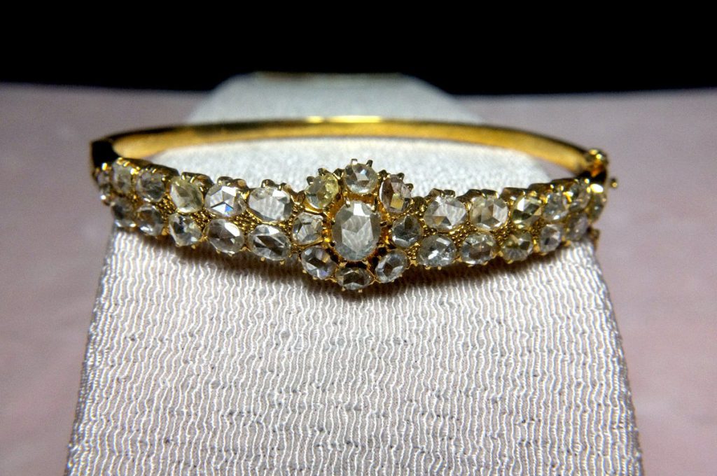 Rose cut diamond bangle